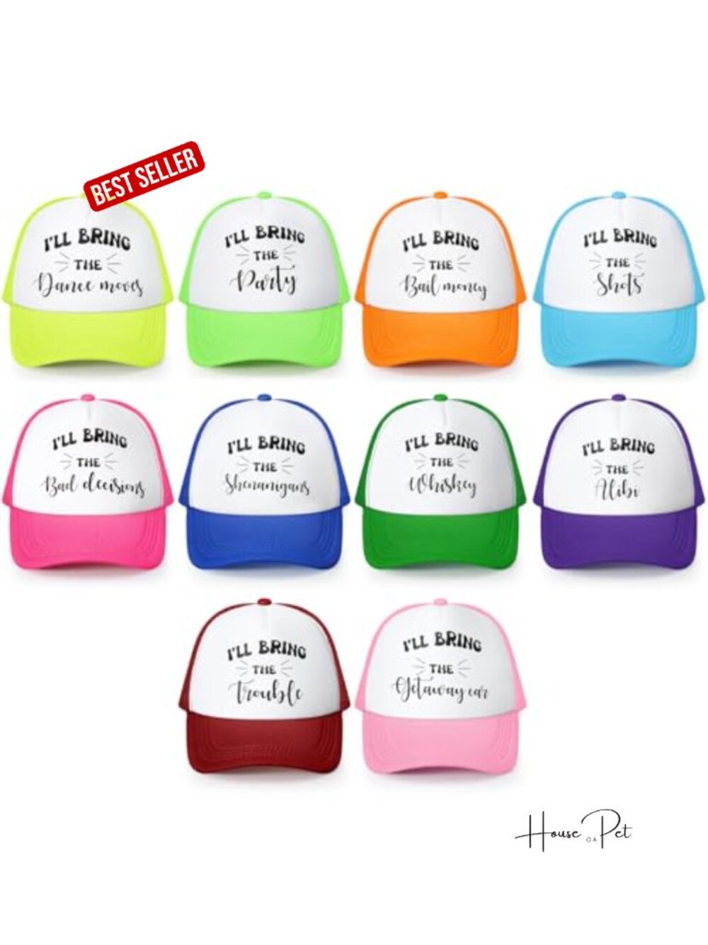 10 Pack Funny Baseball Caps for Bachelorette Party Adjustable Hats